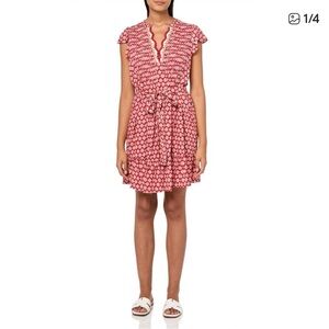 Nautica Red Crochet Dress with Flutter sleeves